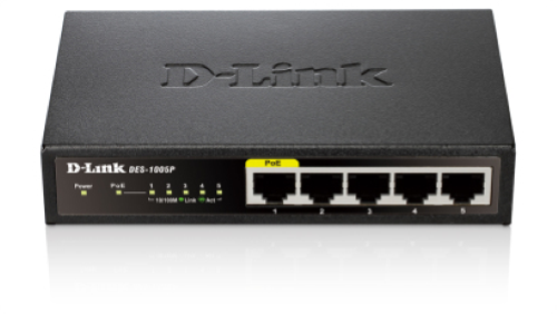 D-Link DES 1005P - Switch - unmanaged - 5 x 10/100 - desktop - PoE